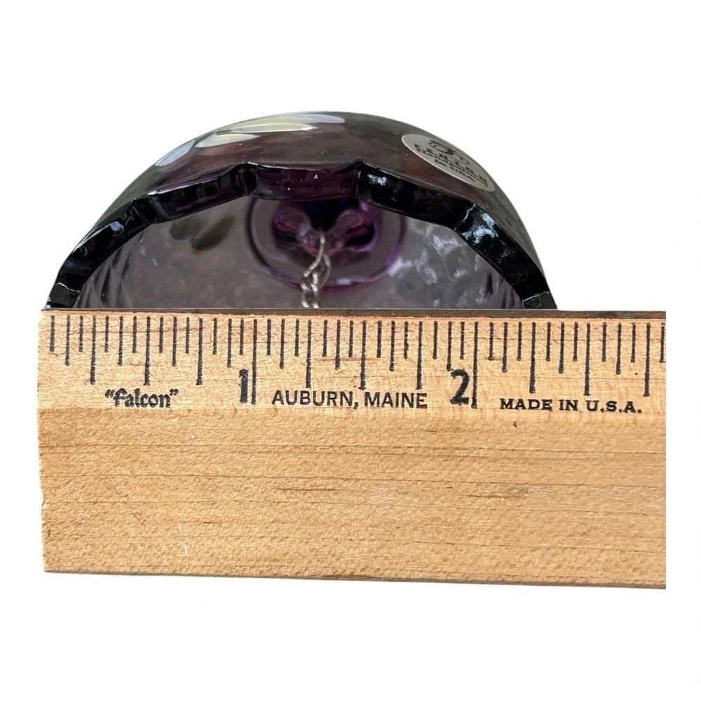 Hand Painted‎ Fenton Oval Purple Bell Floral Design Signed